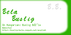 bela buslig business card